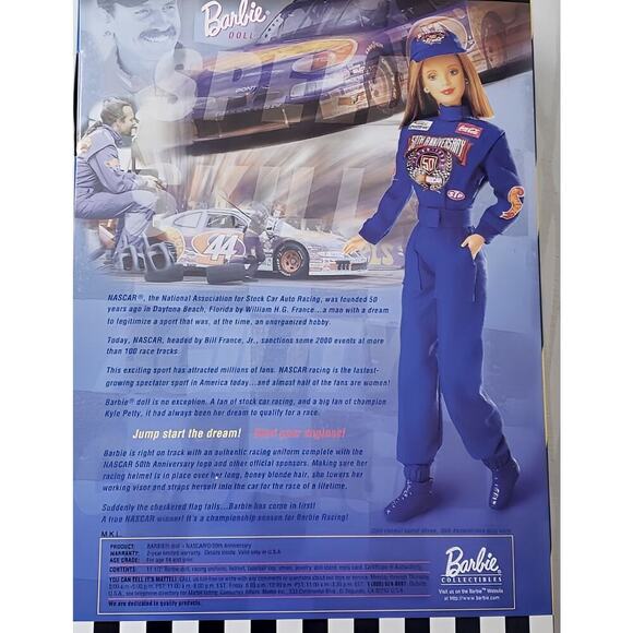 Collector Edition 1998 NASCAR 50th Anniversary Barbie Doll NRFB Mattel #20442 - Picture 5 of 7